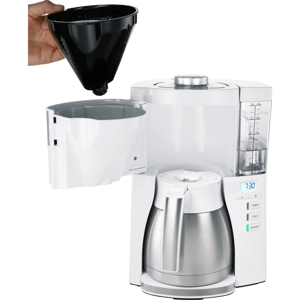 Melitta Filterkaffeemaschine »LOOK® Therm Timer 1025-17 Weiß«, 1,25 L Kaffeekanne, Papierfilter, 1x4 4 Melitta Filterkaffeemaschine »LOOK® Therm Timer 1025-17 Weiß«, 1,25 L Kaffeekanne, Papierfilter, 1x4 – Bild 2