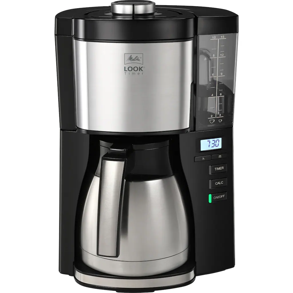 Melitta Filterkaffeemaschine »LOOK® Therm Timer 1025-18 Schwarz«, 1,25 L Kaffeekanne, Papierfilter, 1x4 3 Melitta Filterkaffeemaschine »LOOK® Therm Timer 1025-18 Schwarz«, 1,25 L Kaffeekanne, Papierfilter, 1x4