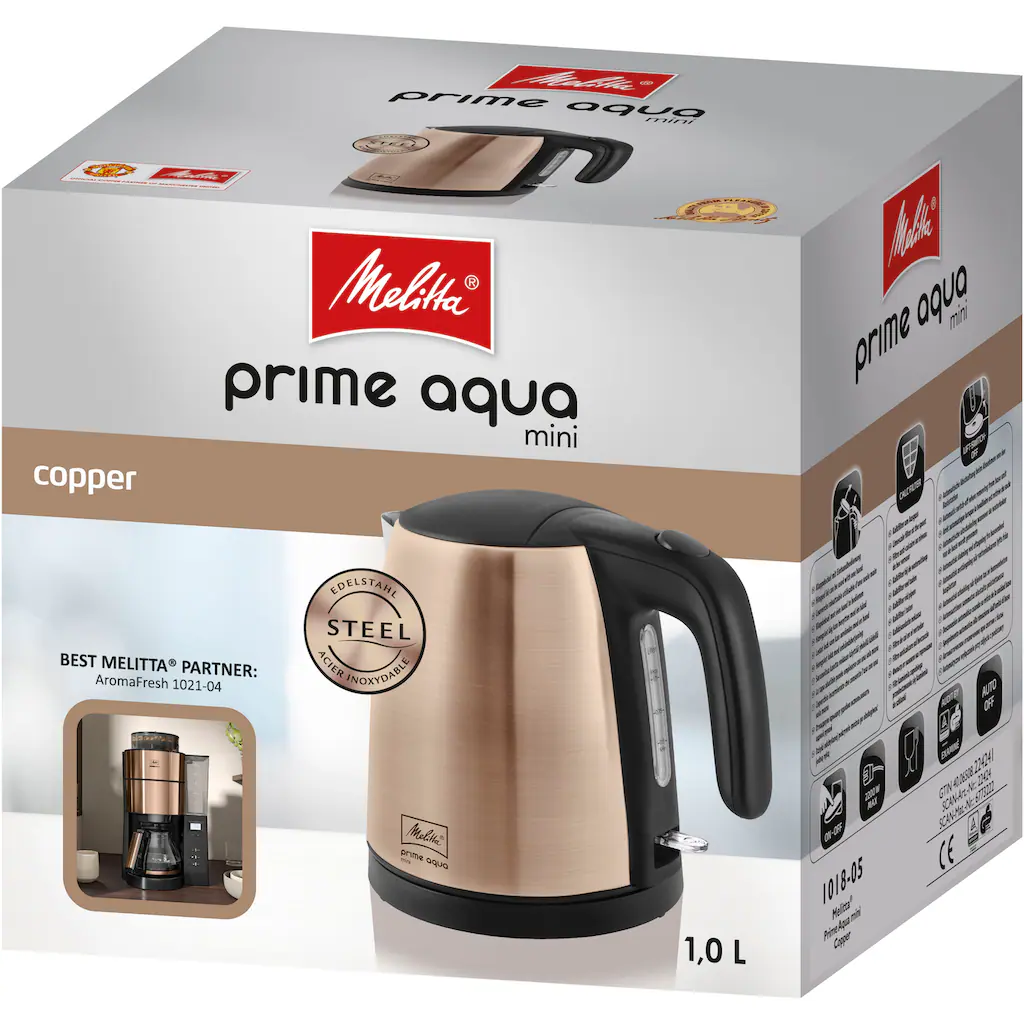 Melitta Wasserkocher »Prime Aqua Mini Metallic 1018-05«, 1 L, 2200 W, Kupfer 7 Melitta Wasserkocher »Prime Aqua Mini Metallic 1018-05«, 1 L, 2200 W, Kupfer – Bild 5