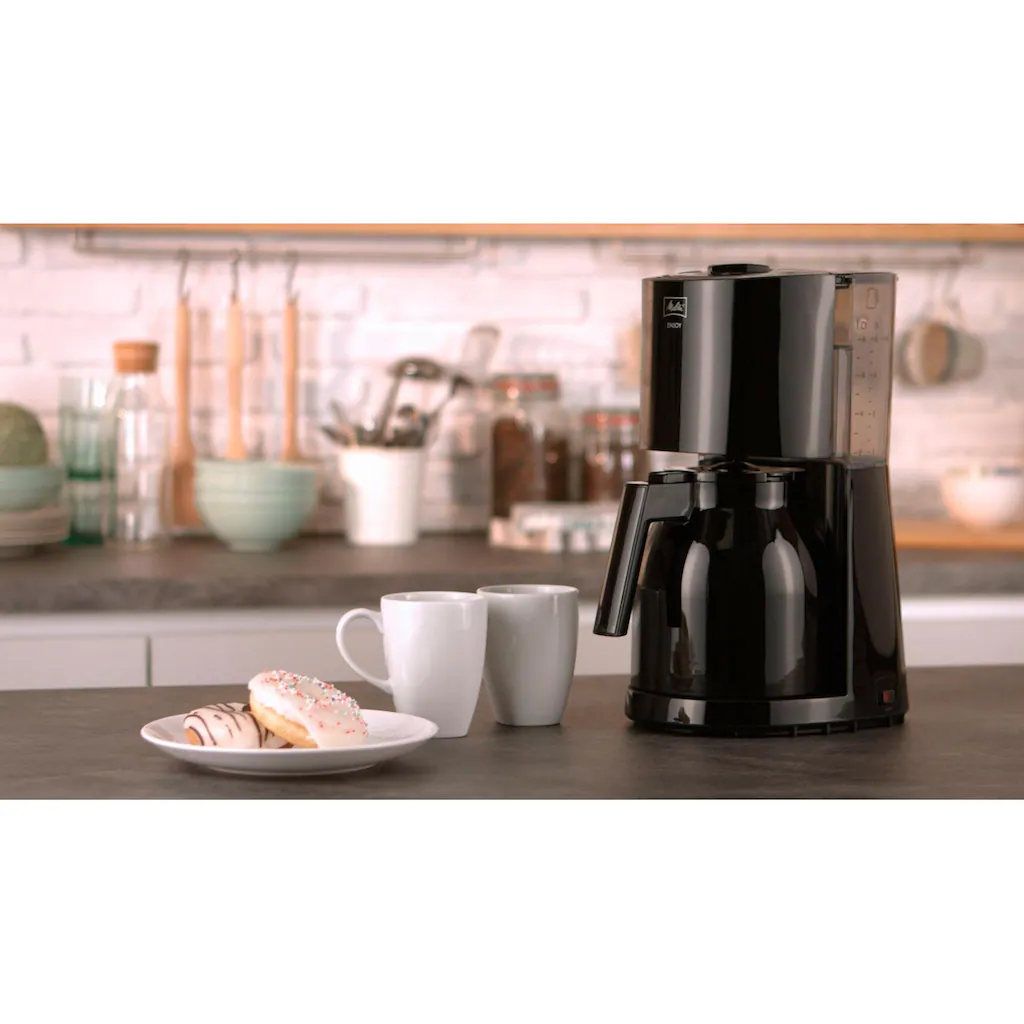 Melitta Filterkaffeemaschine »Enjoy Therm 1017-06 Schwarz«, 1,1 L Kaffeekanne, Papierfilter, 1x4 6 Melitta Filterkaffeemaschine »Enjoy Therm 1017-06 Schwarz«, 1,1 L Kaffeekanne, Papierfilter, 1x4 – Bild 4