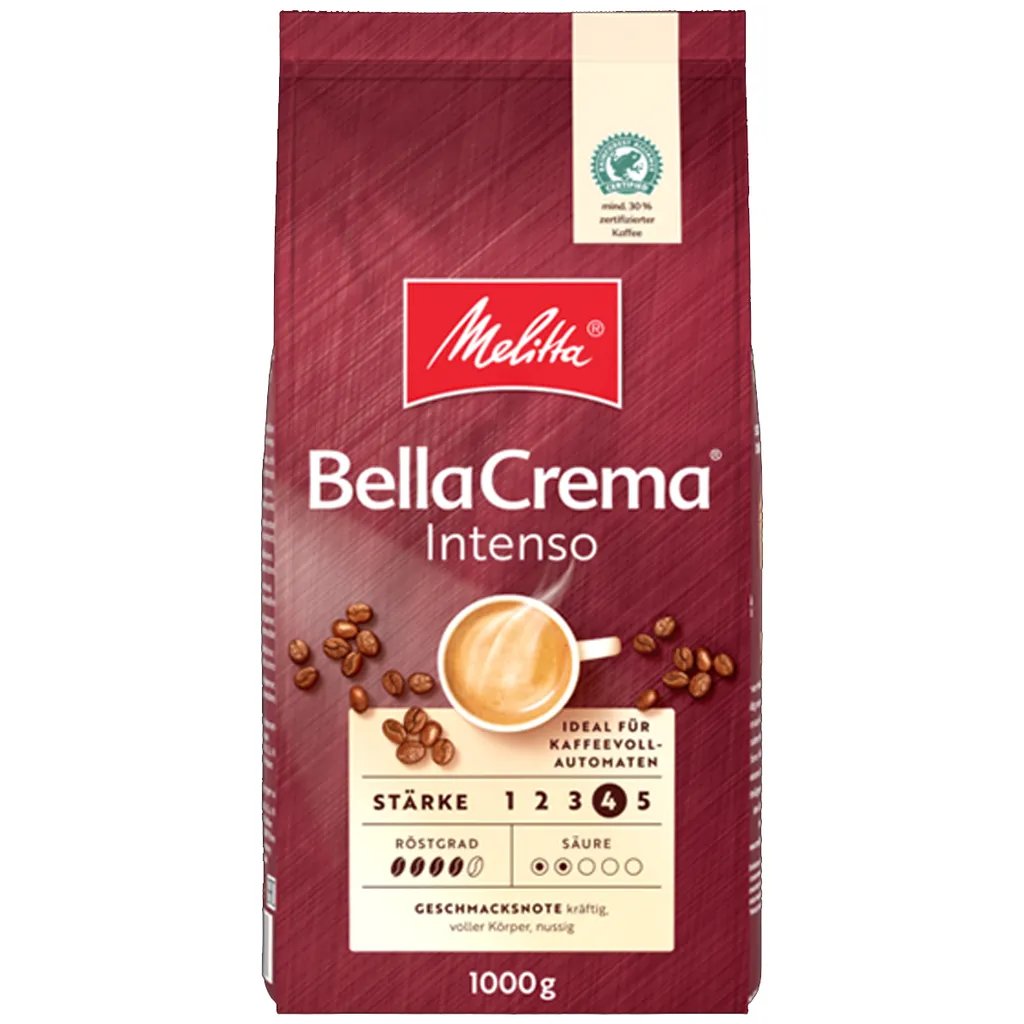 MELITTA Ganze Kaffeebohnen BellaCrema Intenso 1 Kg Starkes Aroma Intensiv 3 MELITTA Ganze Kaffeebohnen BellaCrema Intenso 1 Kg Starkes Aroma Intensiv