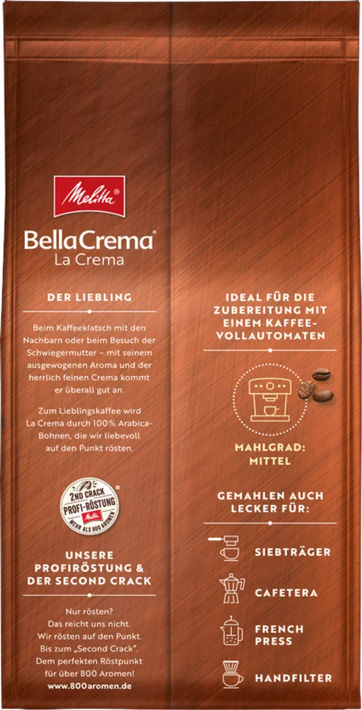MELITTA Ganze Kaffeebohnen BellaCrema LaCrema 1100 G Vollmundig Ausgewogen 5 MELITTA Ganze Kaffeebohnen BellaCrema LaCrema 1100 G Vollmundig Ausgewogen – Bild 3