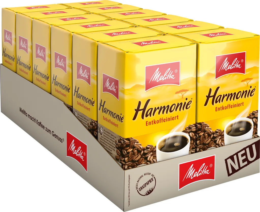 MELITTA Filterkaffee Harmonie Entkoffeiniert Gemahlener Röstkaffee 12x500g Sanft 3 MELITTA Filterkaffee Harmonie Entkoffeiniert Gemahlener Röstkaffee 12x500g Sanft