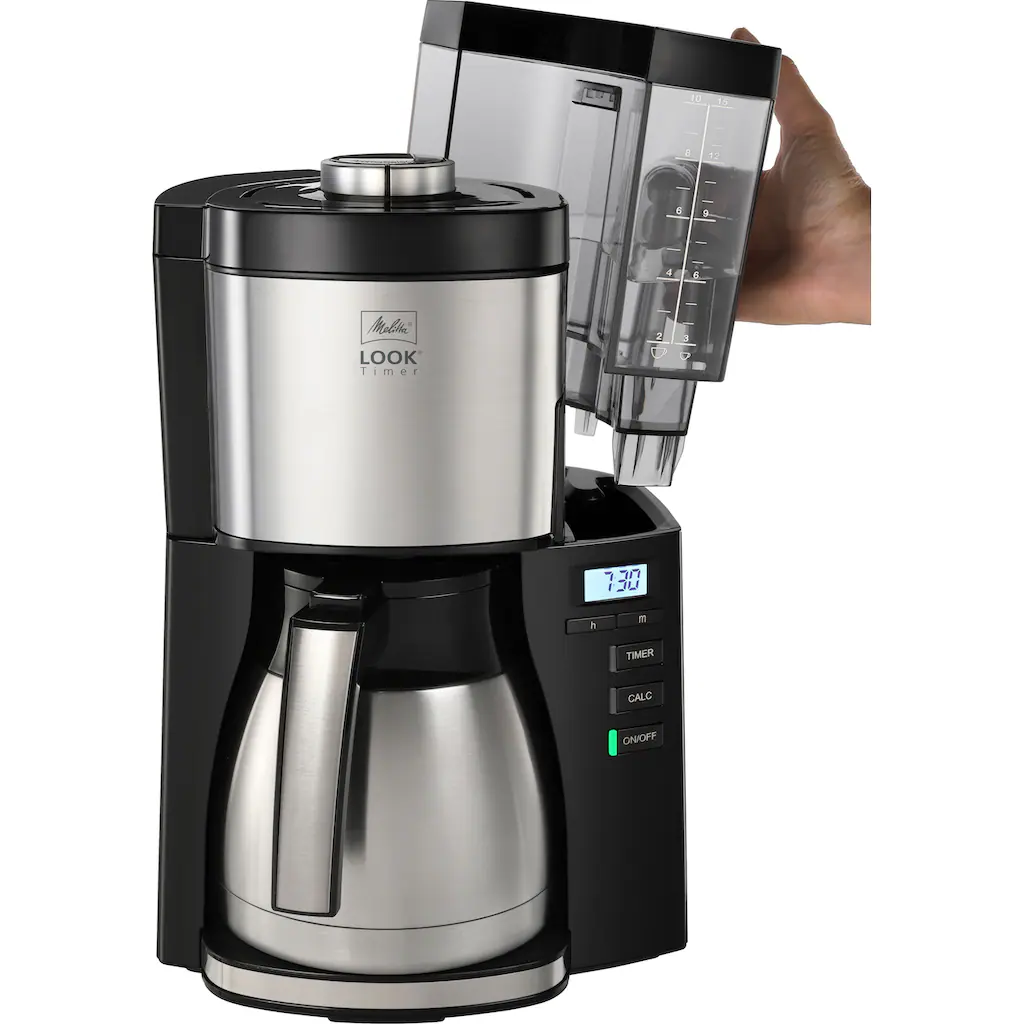Melitta Filterkaffeemaschine »LOOK® Therm Timer 1025-18 Schwarz«, 1,25 L Kaffeekanne, Papierfilter, 1x4 5 Melitta Filterkaffeemaschine »LOOK® Therm Timer 1025-18 Schwarz«, 1,25 L Kaffeekanne, Papierfilter, 1x4 – Bild 3