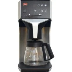 Melitta Kaffeemaschine Cafina XT180-GMC, 31625, Mit Glaskanne, 15 Tassen, Silber-schwarz