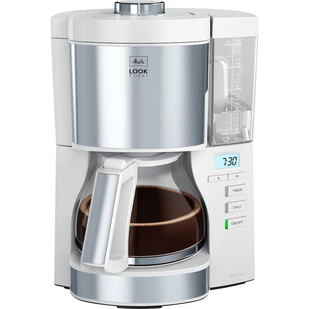 Melitta Filterkaffeemaschine »Look Timer 1025-07 Weiß«, 1,25 L Kaffeekanne, Papierfilter, 1x4 3 Melitta Filterkaffeemaschine »Look Timer 1025-07 Weiß«, 1,25 L Kaffeekanne, Papierfilter, 1x4