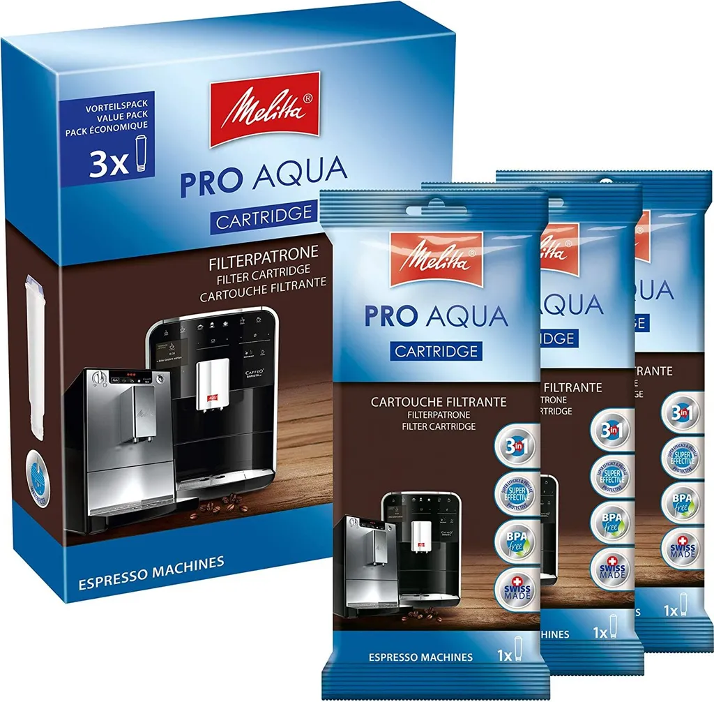 3x Melitta 224562 Filterpatrone Für Kaffeevollautomaten Pro Aqua Vorbeugung Von Verkalkung, Einfache Anwendung, 3 Patronen 3 3x Melitta 224562 Filterpatrone Für Kaffeevollautomaten Pro Aqua Vorbeugung Von Verkalkung, Einfache Anwendung, 3 Patronen