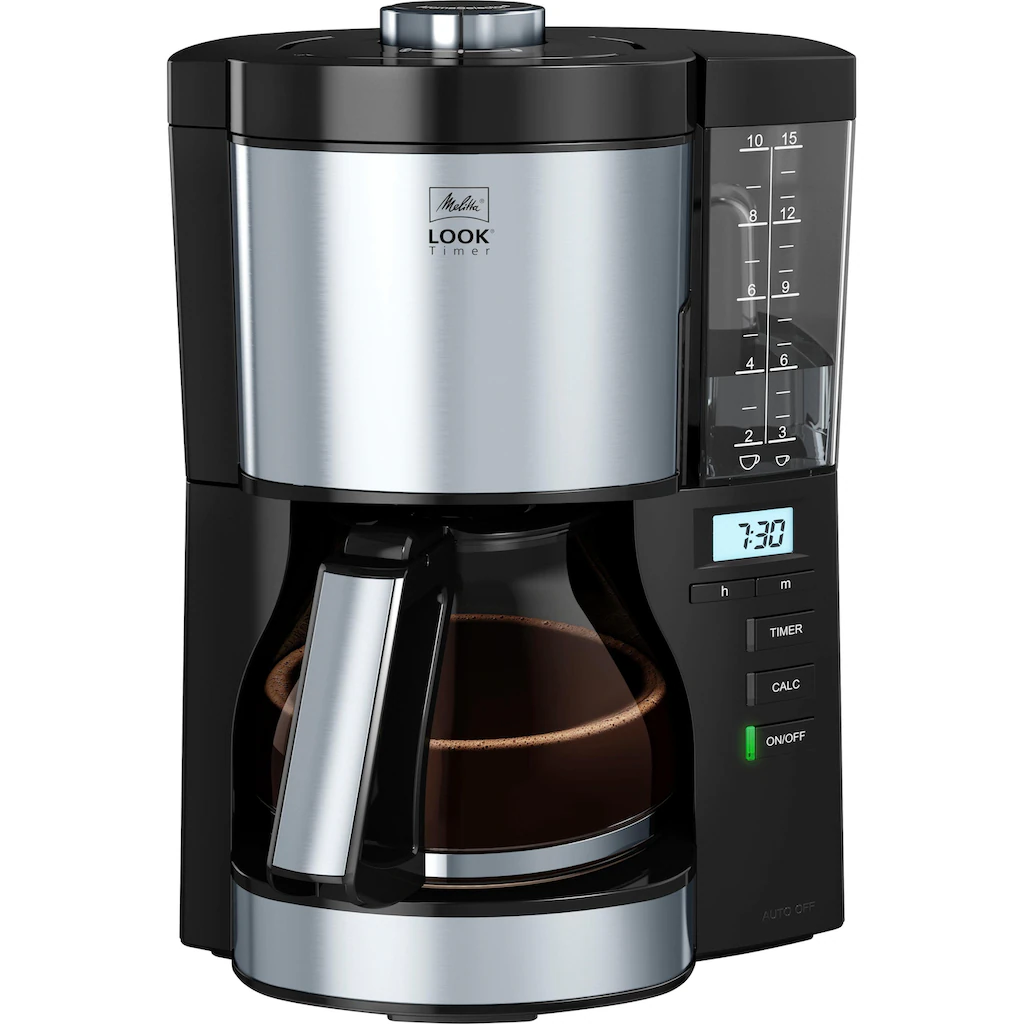 Melitta Filterkaffeemaschine »Look Timer 1025-08 Schwarz«, 1,25 L Kaffeekanne, Papierfilter, 1x4 3 Melitta Filterkaffeemaschine »Look Timer 1025-08 Schwarz«, 1,25 L Kaffeekanne, Papierfilter, 1x4