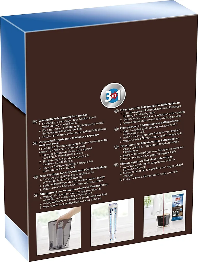 3x Melitta 224562 Filterpatrone Für Kaffeevollautomaten Pro Aqua Vorbeugung Von Verkalkung, Einfache Anwendung, 3 Patronen 9 3x Melitta 224562 Filterpatrone Für Kaffeevollautomaten Pro Aqua Vorbeugung Von Verkalkung, Einfache Anwendung, 3 Patronen – Bild 7