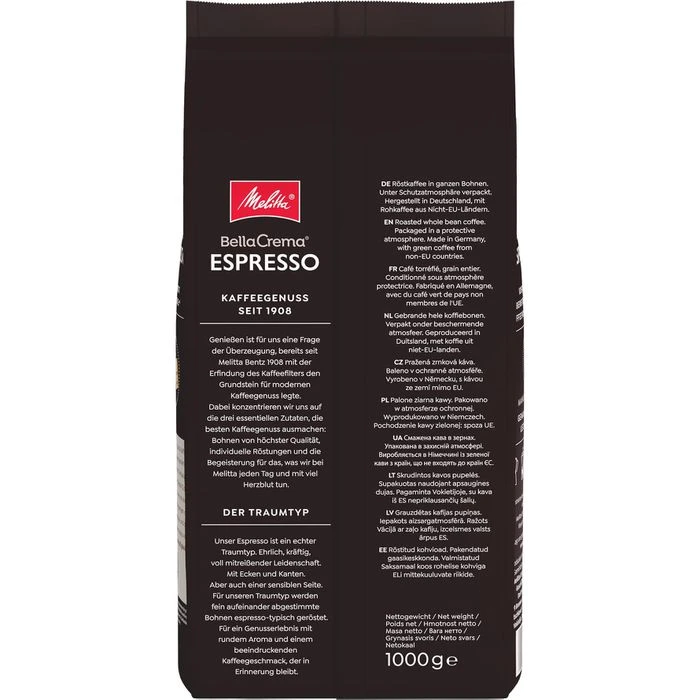 Melitta BellaCrema Espresso Bohnen 1 Kg Kaffee 5 Melitta BellaCrema Espresso Bohnen 1 Kg Kaffee – Bild 3
