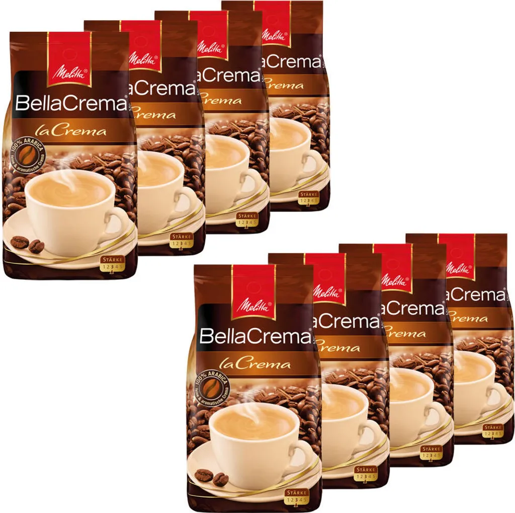 Melitta Kaffee BellaCrema LaCrema Ganze Bohne, Mittelstarke Kaffeebohnen, 8er Pack, 8 X 1000g 8 Melitta Kaffee BellaCrema LaCrema Ganze Bohne, Mittelstarke Kaffeebohnen, 8er Pack, 8 X 1000g – Bild 6