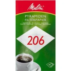 Melitta Filtertüten 206 G, Pyramidenfilter, Weiß, 200 Stück