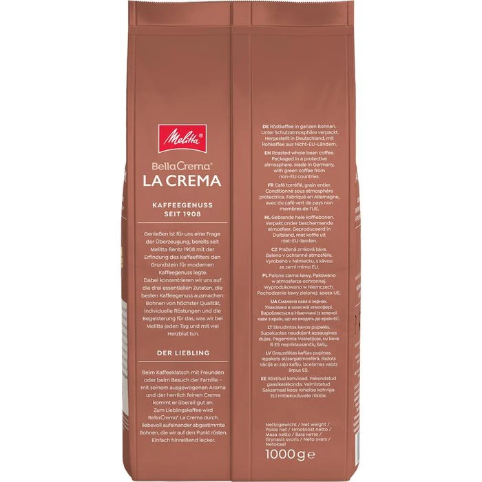Melitta Bella Crema La Crema Bohnen 1 Kg Kaffee 5 Melitta Bella Crema La Crema Bohnen 1 Kg Kaffee – Bild 3