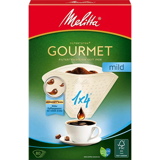 Melitta Gourmet® Mild, 1x4®, 80 St. | Filtertüten® 3 Melitta Gourmet® Mild, 1x4®, 80 St. | Filtertüten®
