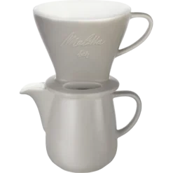 Melitta Kaffeefilter Aus Porzellan 1x4® & Porzellankanne 0,6L Grau